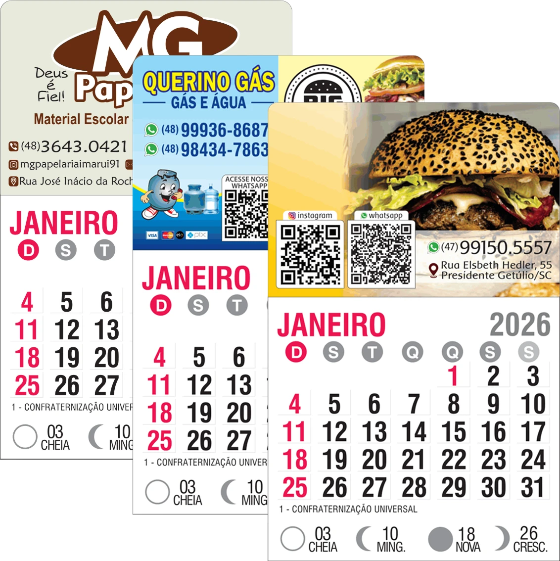 Ímã com Calendário